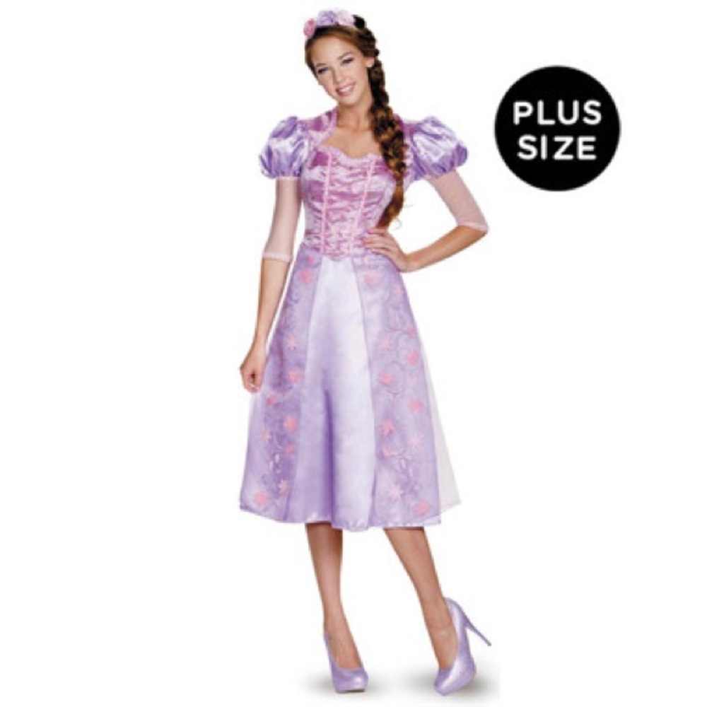 Disney Princess Rapunzel Deluxe Adult Costume Plus 18-20 with Headband Tangled